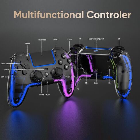 BETMI Wireless Controller for PS5, Pro/Slim/MAC/PC (Transparent Black) in Saudi Arabia