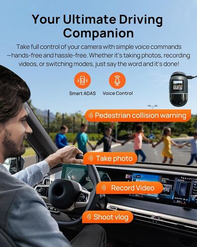 70mai Dual Dash Cam Cam الأمامي والخلفي ، كاميرا سيارة للسيارات مع Sony IMX678 ، Starvis 2 Night Vision ، 4G LTE ، AI Motion Detection ، ADAS ، 5GHz Wi-Fi 6 ، STARK STAWN ، التحكم الصوتي (4K OMNI X800) in Kuwait