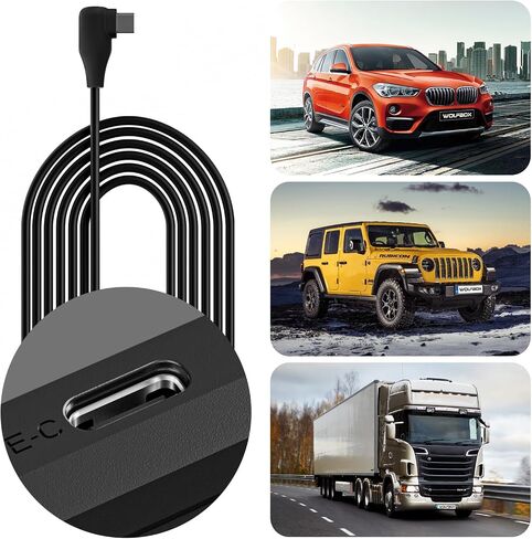 WOLFBOX USB C Acc مجموعة أسلاك صلبة لـ G850PRO/G840S/G900/G850/G930/G840H/i07/i17/X5/X3/X3 PRO/X5DUO، مجموعة كابل شاحن السيارة بسلك صلب 12 فولت - 24 فولت إلى 5 فولت لكاميرات داش مع حماية استنزاف البطارية in Kuwait