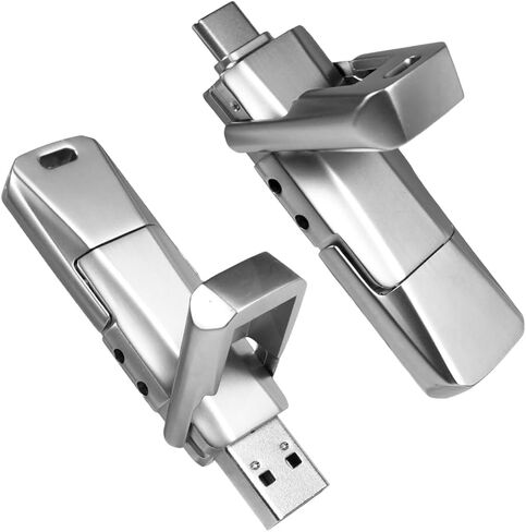 محرك أقراص USB ذو حالة صلبة 1T، محرك أقراص USB 3.2 Gen 2 عالي السرعة بسرعة تصل إلى 550 ميجابايت/ثانية، محركات أقراص USB C وUSB A مزدوجة، وحدة تخزين SSD خارجية لأجهزة iPhone 17/16/15 وAndroid وMacBook والكمبيوتر المحمول والكمبيوتر الشخصي وiPad والمزيد in Kuwait