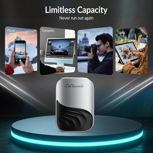GiGimundo 2TB Magnetic Portable SSD, External SSD Up to 2000MB/s with USB-C 3.2 Gen 2x2, 4K ProRes HDR Record and Store, External Solid State Drives Compatible with iPhone 17/16/15 Pro Max, Tablet in Saudi Arabia