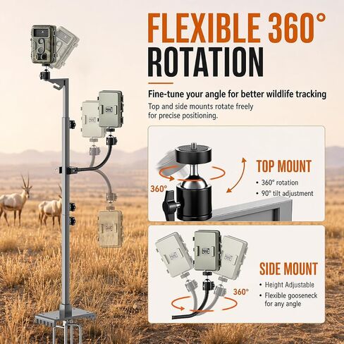 Dual Hunting Camera Mount, Twin Cam Bracket, For trail cam and solar panel in Saudi Arabia