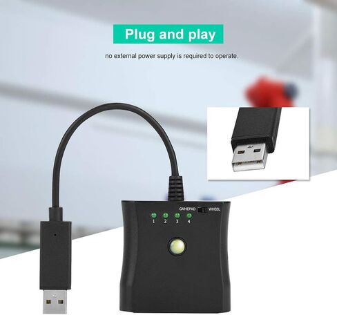 PS2 to 360 USB Adapter Converter Cable, Quality, Supports Vibration and Online Chat, Great for Competitive, 1 Unit in Saudi Arabia