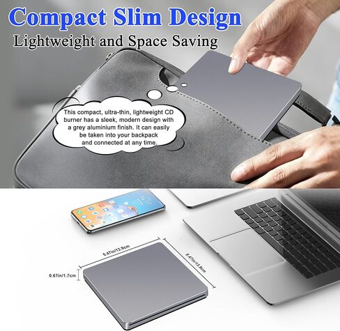 USB-C SuperDrive for Mac Slot-in DVD +/-RW Drive Aluminum Space Grey in Saudi Arabia