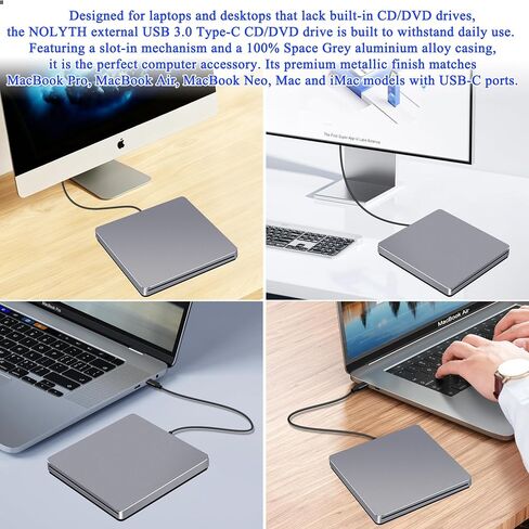 USB-C SuperDrive for Mac Slot-in DVD +/-RW Drive Aluminum Space Grey in Saudi Arabia