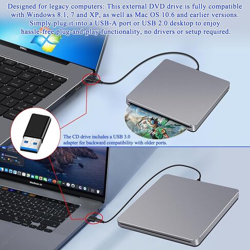 USB-C SuperDrive for Mac Slot-in DVD +/-RW Drive Aluminum Space Grey in Saudi Arabia