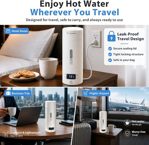 Travel Electric Kettle, 15oz Portable Electric Kettle with Flip-Top Lid in Kuwait