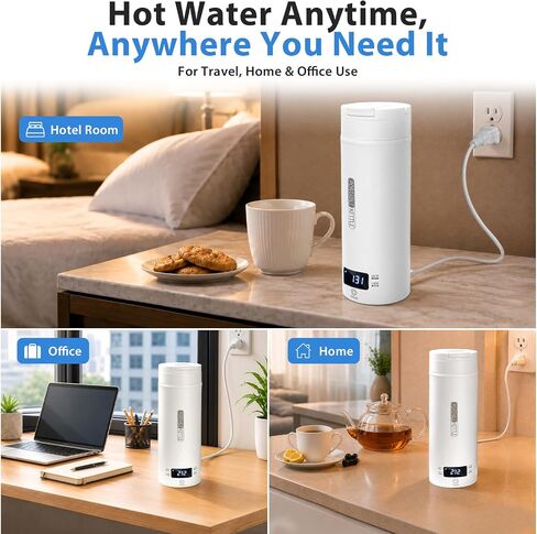 Travel Electric Kettle, 15oz Portable Electric Kettle with Flip-Top Lid in Kuwait