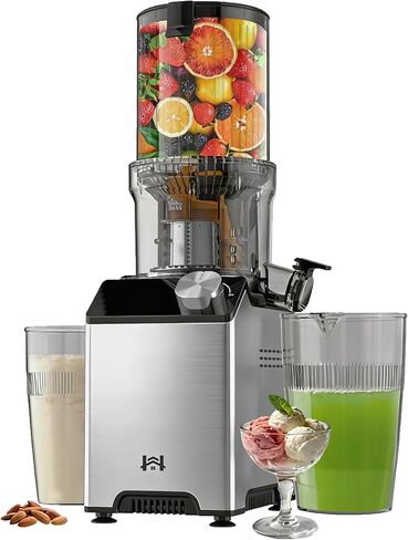 Cold Press Juicer, Wide Feed Chute Masticating Juicer, Silver Knob in Saudi Arabia
