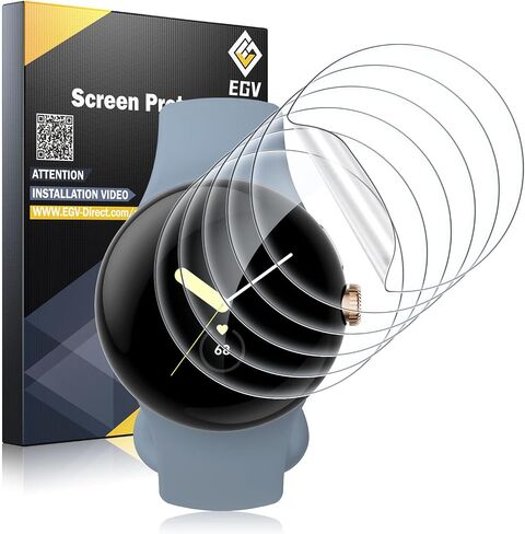 EGV 6 Pack for Google Pixel Watch 5/4/3 45mm Screen Protector, TPU Film in Kuwait