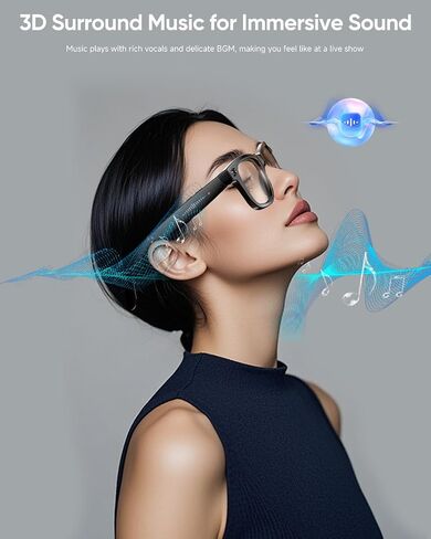 AI Smart Glasses with Camera 4K,Bluetooth AI Glasses for Men Women,Support Live Feed,AI Voice Control,160+ Language Translate, Chat GPT, WiFi, 290mAh Blue Light Glasses（Black） in Saudi Arabia