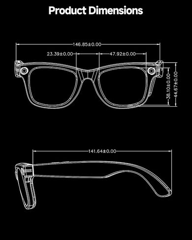 AI Smart Glasses with Camera 4K,Bluetooth AI Glasses for Men Women,Support Live Feed,AI Voice Control,160+ Language Translate, Chat GPT, WiFi, 290mAh Blue Light Glasses（Black） in Saudi Arabia