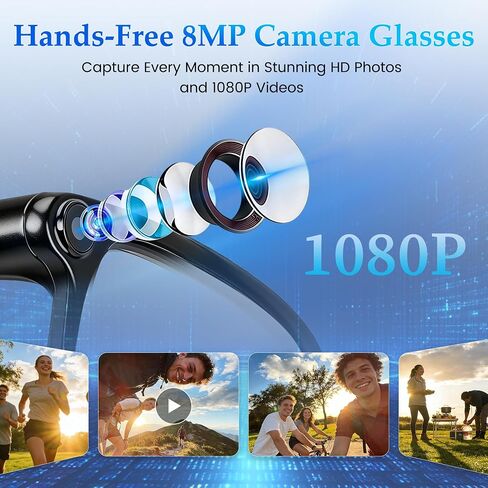 AI Smart Glasses with 8MP Camera, AI Assistant & Bluetooth Audio in Saudi Arabia