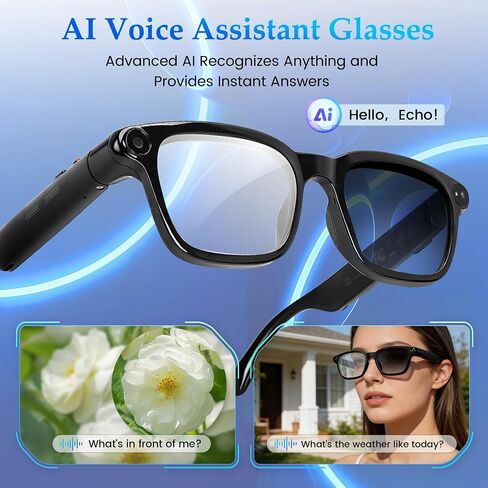 AI Smart Glasses with 8MP Camera, AI Assistant & Bluetooth Audio in Saudi Arabia
