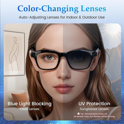 AI Smart Glasses with 8MP Camera, AI Assistant & Bluetooth Audio in Saudi Arabia