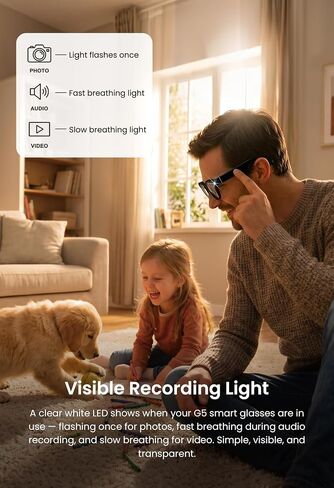 G5 AI Smart Glasses with Camera and Bluetooth, 13MP Video Recording Glasses in Saudi Arabia