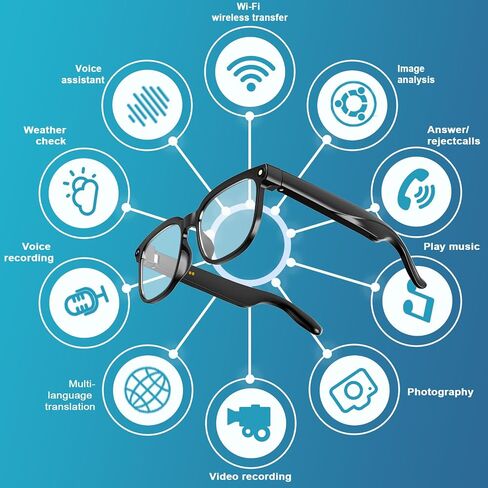 Smart Glasses with Camera, 8MP 1080P HD Video & AI Translation in Saudi Arabia