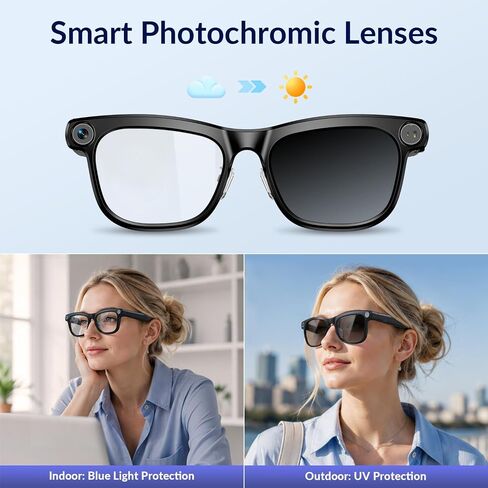 Insight AI Smart Glasses, 8MP Wide Camera, 4K Photos & 1080P Video in Saudi Arabia