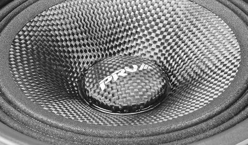 PRV AUDIO من ألياف الكربون 6.5 بوصة مكبر صوت متوسط ​​المدى 400 واط 4 أوم زوج 6MR400CF-4 مكبر صوت للسيارة مقاوم للماء للقارب UTV 4 عجلات دراجة نارية وألواح أبواب (2 مكبرات صوت) in Kuwait