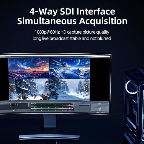 4-Channel Quad SDI PCIe Video Capture Card,Ultra-Low Latency for Multi-Channel Live Streaming, Video Conferencing, Teaching, and Broadcasting in Saudi Arabia