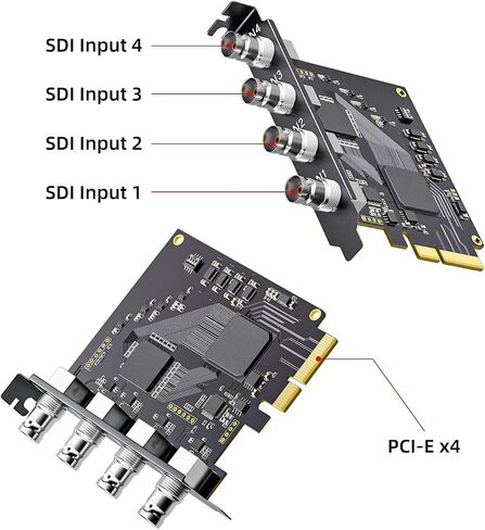 4-Channel Quad SDI PCIe Video Capture Card,Ultra-Low Latency for Multi-Channel Live Streaming, Video Conferencing, Teaching, and Broadcasting in Saudi Arabia