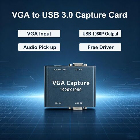 VGA to USB 3.0 Capture Card 1080P with VGA Loop Out UVC UAC Free Driver in Saudi Arabia