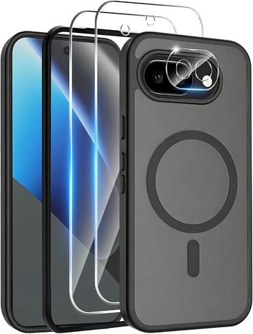 Magnetic Case for Google Pixel 11 Pro XL, with 2 Screen Protectors & 1 Camera Lens Protector, Non-Yellow Transparent Slim Shockproof Military Bumper Cover Phone Case for Google Pixel 11 Pro XL, Clear in Kuwait