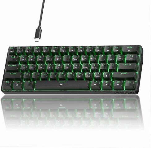 TMKB 60% Mechanical Gaming Keyboard, Red Linear Switch, Wired, White in Saudi Arabia