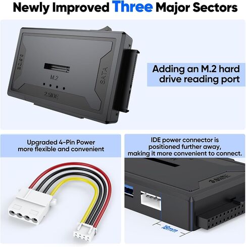 Hard Drive Reader 4-in-1, M.2 SATA IDE to USB Dock Ultra Data Retrieval Kit in Kuwait