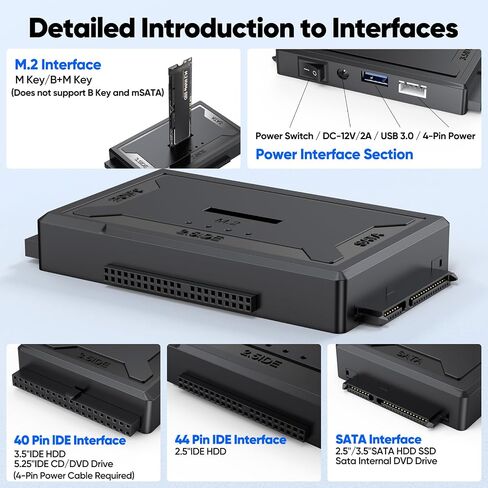 Hard Drive Reader 4-in-1, M.2 SATA IDE to USB Dock Ultra Data Retrieval Kit in Kuwait