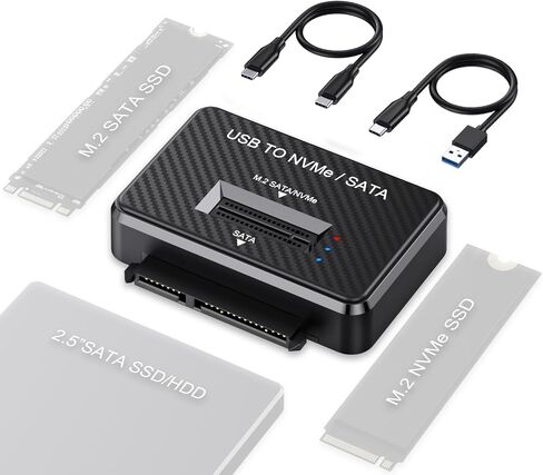 M2 NVMe SATA SSD قارئ القرص الصلب USB 3.2 Gen 2 10Gbps قارئ SSD خارجي لـ 2.5 بوصة HDD SSD M.2 NVMe SATA (M Key&M+B Key)، أحجام الدعم 2230 2242 2260 2280 22110 in Kuwait