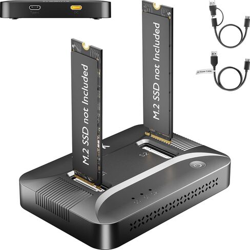Tool-Free Dual-Bay NVMe M.2 SSD Reader Dock 10Gbps 16TB Expansion in Saudi Arabia