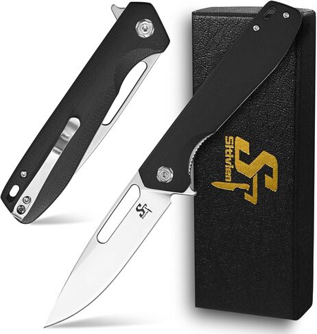 Sitivien ST801 Folding Knife,8Cr18Mov Steel Blade with G10 Handle Pocket Knife EDC Tool Knife for Outdoor Survival, Camping, Hiking,Hunting(Jade) in Saudi Arabia