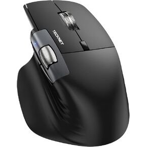 TECKNET Wireless Mouse, Ergonomic Bluetooth Mouse (BT 5.3/5.0 & 2.4G & Wired), Rechargeable Mouse with Ultra-Fast Scrolling, Side Scroll, 6-Level DPI, Quiet Clicks, Optical Mouse for Laptop Desktop in Saudi Arabia