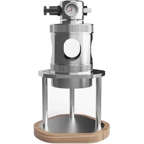 Manual espresso machine—pneumatic with pressure gauge and wooden base, 16-bar rapid extraction; for home use, travel, and camping in Saudi Arabia
