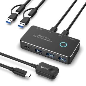 RSHTECH USB 3.0/USB C Switch 2 Computers Share 4 USB Devices, RSH-A201R in Saudi Arabia