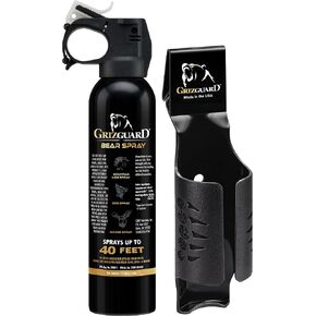 Griz Guard 260GG Bear, Mountain Lion, Coyote, Canine Dog, & Moose Deterrent 40 ft Fog Pepper Spray Self Defense Deterrent with Holster for Camping, Hiking, Fishing, Powerful Protection, 9.2 oz in Saudi Arabia