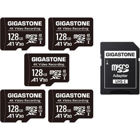 GIGASTONE 100GB Micro SD Card, A1 V30 4K Video Recording, Compatible with Security Camera, Dash Cam, Drone, 100MB/s MicroSDXC Memory Card UHS-I, with Adapter in Saudi Arabia