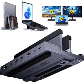 Laptop Docking Station Stand Dual 4K Monitor: QUUGE USB C Docking Station Dual Monitor for Laptop, 2 HDMI (Single 4K@120Hz), 2 USB3.0 Ports, 100W PD, RJ45 Ethernet, Universal Laptop Stand USB C Dock in Saudi Arabia