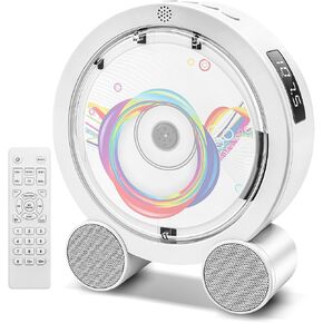 مشغل أقراص مضغوطة محمول مع بلوتوث، بطارية Boombox مدمجة قابلة لإعادة الشحن بقدرة 4000 مللي أمبير في الساعة، راديو FM، 5 أوضاع EQ، جهاز تحكم عن بعد، مؤقت للنوم، AUX/USB - راديو محمول صغير الحجم، هدية رائعة للأطفال والعائلة in Saudi Arabia