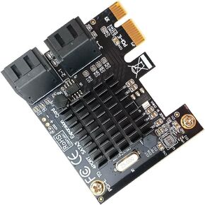 PCI-e X1 إلى SATA 3.0 بطاقة التوسعة 4 منافذ تحكم محول كابل طاقة البيانات in Saudi Arabia