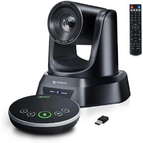 TONGVEO AI Auto-Tracking PTZ Conference Camera System with Bluetooth Microphones, 3X Optical Zoom USB3.0 1080P 60fps, 93° Wide-Angle All-in-One Video Conference Solution for Church & Office in Kuwait