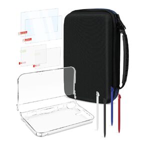 4-in-1 Accessories Kit for Nintendo 3DS XL/LL – Carrying Case, Clear Hard Shell, 4 Stylus Pens & 2 Sets of Screen Protectors - Full Protection Bundle Compatible with 3DS LL/XL Console in Saudi Arabia