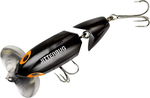 Arbogast Jointed Jitterbug Topwater Bass Fishing Lure, Excellent for Night Fishing, Black, 3 1/2", 5/8 oz in Saudi Arabia