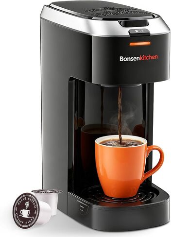 Bonsenkitchen Single Serve Coffee Maker, 6-14 oz Brew Sizes, Brewing in Saudi Arabia