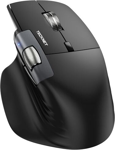 TECKNET Wireless Mouse, Ergonomic Bluetooth Mouse (BT 5.3/5.0 & 2.4G & Wired), Rechargeable Mouse with Ultra-Fast Scrolling, Side Scroll, 6-Level DPI, Quiet Clicks, Optical Mouse for Laptop Desktop in Saudi Arabia