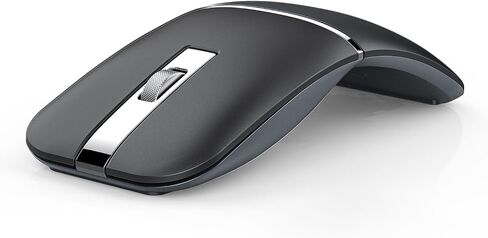 Bluetooth Wireless Arc Travel Mouse, Bluetooth 5.0/4.0 & 2.4G Tri-Mode, Rotating Foldable Ergonomic Mice, Type-C Rechargeable Multi-Device for Microsoft Laptop, PC, MacBook, Chromebook, Lenovo - Black in Saudi Arabia