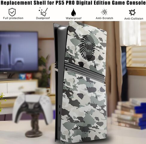 Cover Plates for PS5 Pro Digital Edition with Cooling Vent, PS5 Pro Faceplate ABS Hard Shockproof Anti-Scratch Dustproof Protective Plates, Replacement Side Shell Skin Case for PlayStation 5 Pro in Saudi Arabia