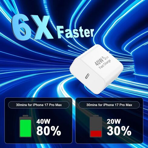 [Apple MFi Certified] iPhone 17 Charger Fast Charging, 40W USB C Charger in Saudi Arabia