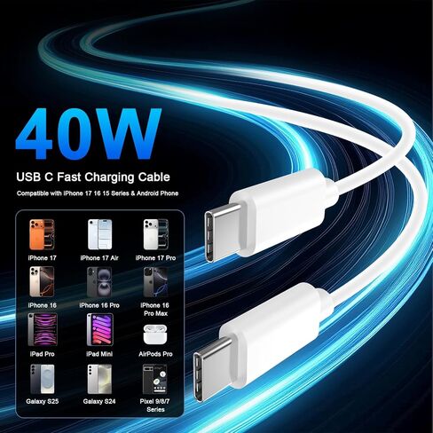 [Apple MFi Certified] iPhone 17 Charger Fast Charging, 40W USB C Charger in Saudi Arabia